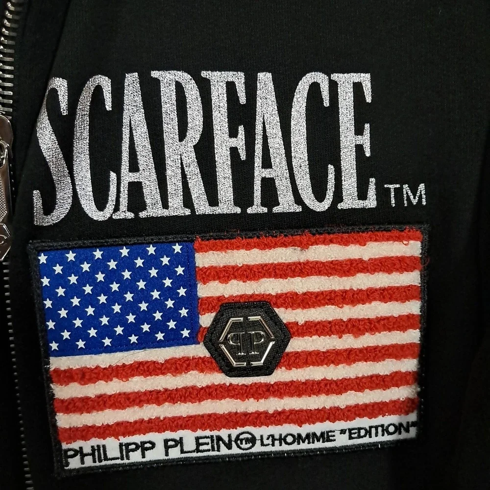 Philipp Plein Scarface Jacket Mes Medium Al Pacino‎ Black Full Zip Streetwear